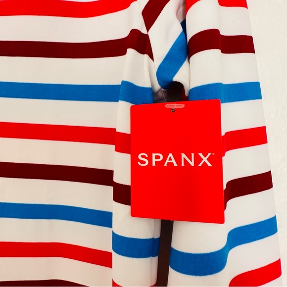 New Spanx Long Sleeve Swim Shirt Striped - Picture 8 of 10